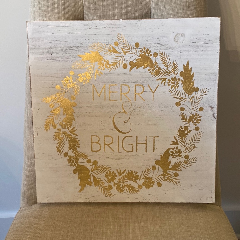 Merry & Bright holiday sign